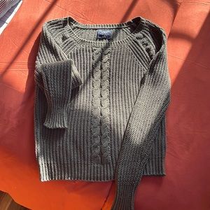 Abercrombie green knit sweater.